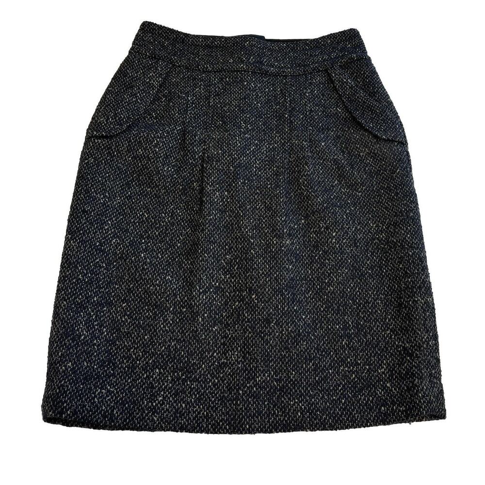 CABI Women’s Size 2 Wool Blend Tweed pencil skirt Back Zip Lined Dark Academia